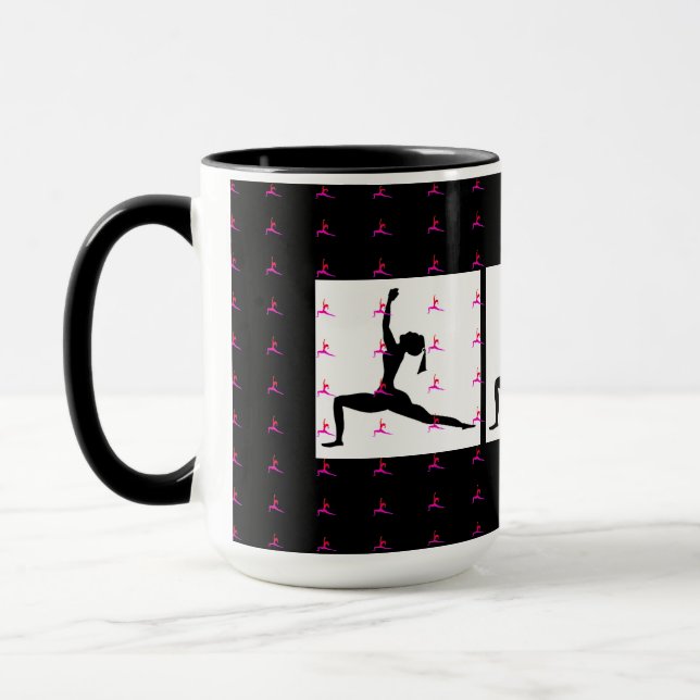 Black Red Yoga Mug (Left)