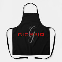 Black Red Your Name Initial Monogram Modern