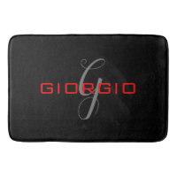Black Red Your Name Initial Monogram Modern