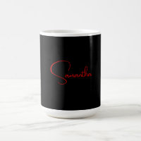 Black Red Your Name Minimalist Modern Calligraphy