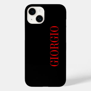 Black Red Your Name Minimalist Personal Modern Case-Mate iPhone 14 Case