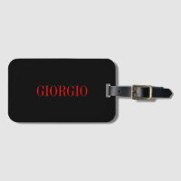 Black Red Your Name Minimalist Personal Modern