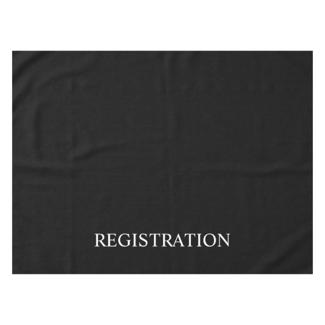 Black Registration Desk Tablecloth (Front (Horizontal))