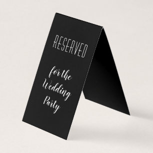 Black Reserved Seating Standing Cards