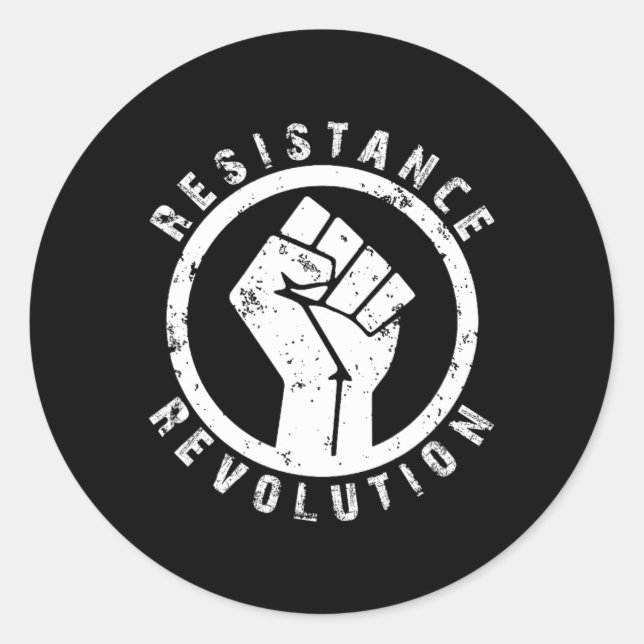 Black Resistance Revolution Fist Resist Corruption Classic Round Sticker (Front)