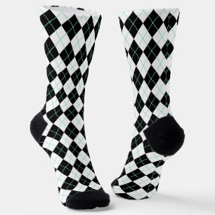 Black  Retro Argyle Socks 