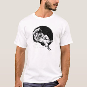 Black Retro Astronaut Cool T-Shirt