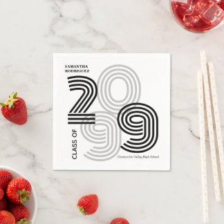 Black Retro Big Numbers Class of Napkin