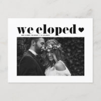 Black Retro Bold Typography Wedding Elopement