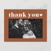 Black Retro Bold Typography Wedding Thank You