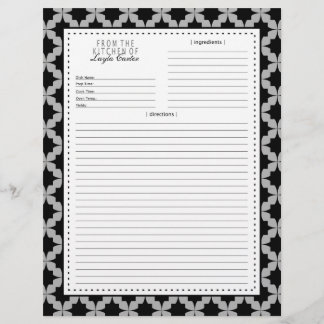 Black Retro Star Recipe Page