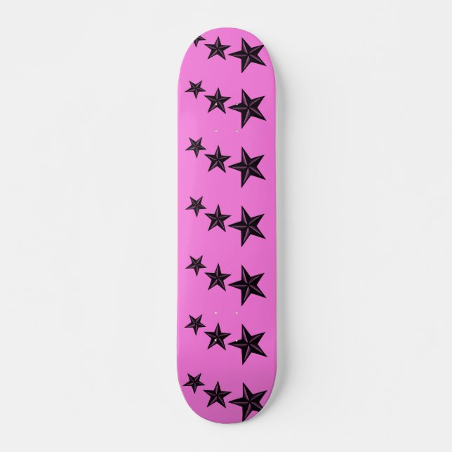 Black retro stars skateboard (Front)