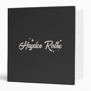 Black Retro Typography Stars Binder