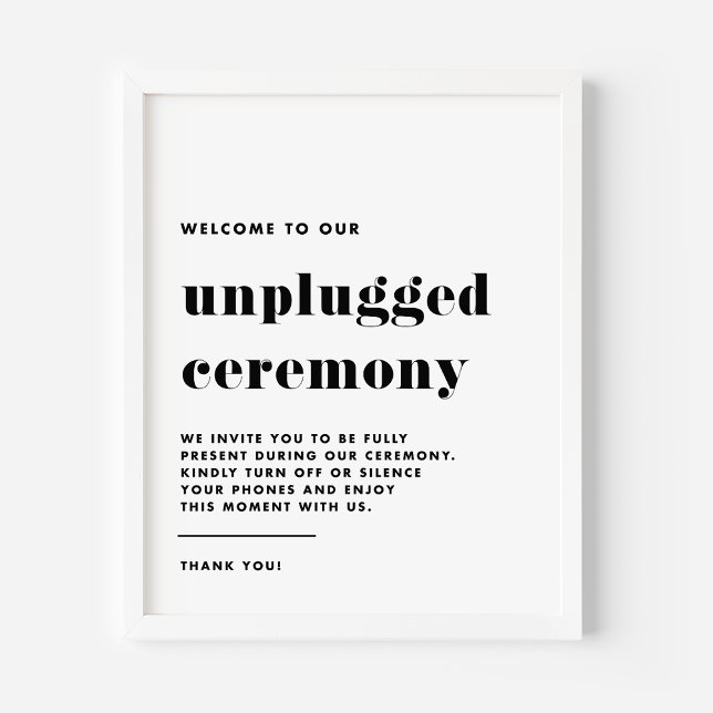Black Retro Typography Unplugged Ceremony Poster (Creator Uploaded)