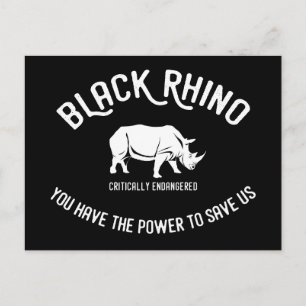Black rhino animal protection postcards