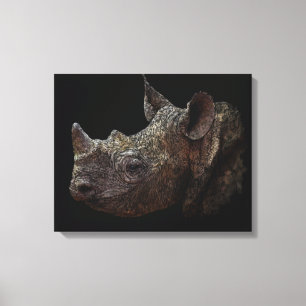 Black Rhino Canvas Print