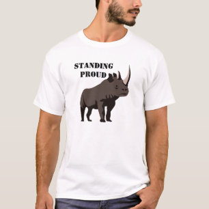 Black Rhino in a Grey Scale T-Shirt