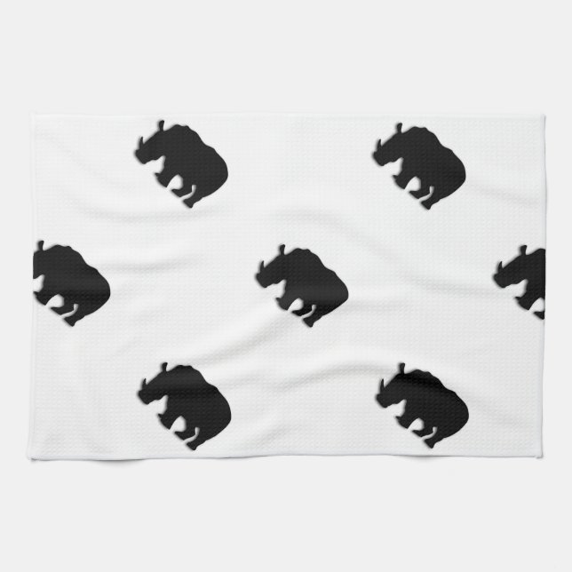 Black Rhino Kitchen Towel (Horizontal)