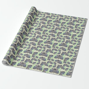 Black Rhino Pattern Wrapping Paper