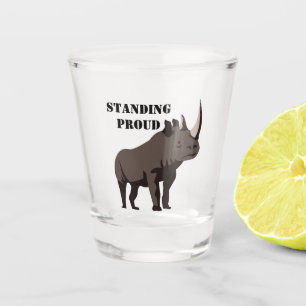 Black Rhino Standing Proud Shot Glass