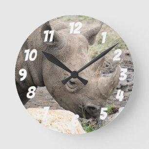  Black  Rhino Wall Clock
