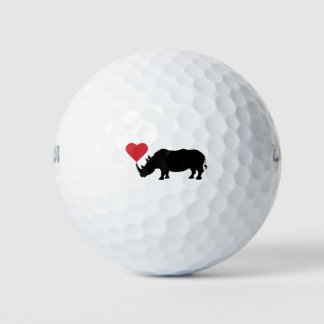 Black-Rhino-with-Heart Golf Balls