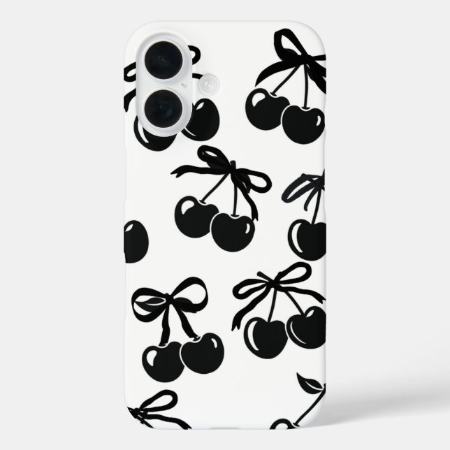 Black Ribbon and Cherry Phone Case – Elegant and  (Back)