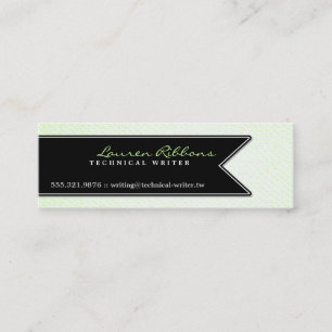 Black Ribbon and Textured Look Mini Business Card