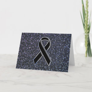 Black Ribbon Awareness Accent Decor Card