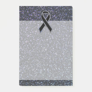 Black Ribbon Awareness Accent Decor Post-it Notes