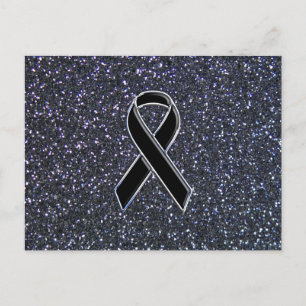 Black Ribbon Awareness Accent Decor Postcard
