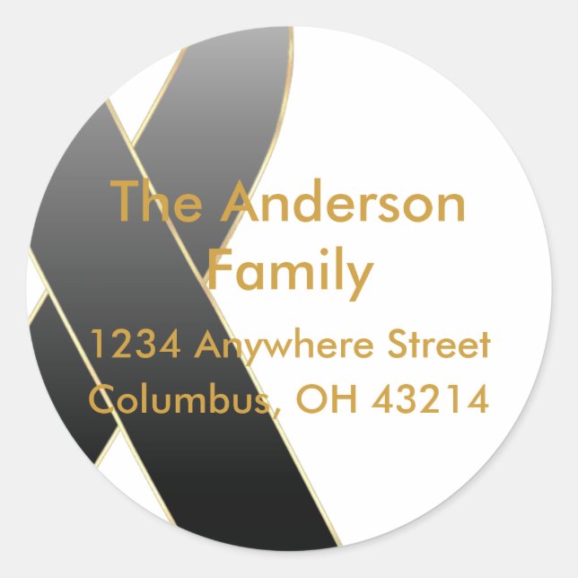 Black Ribbon Awareness Address Labels (Front)