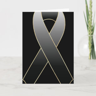 Black Ribbon Awareness Blank Greeting Card