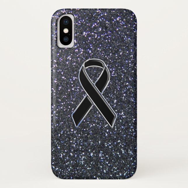 Black Ribbon Awareness Symbol Case-Mate iPhone Case (Back)