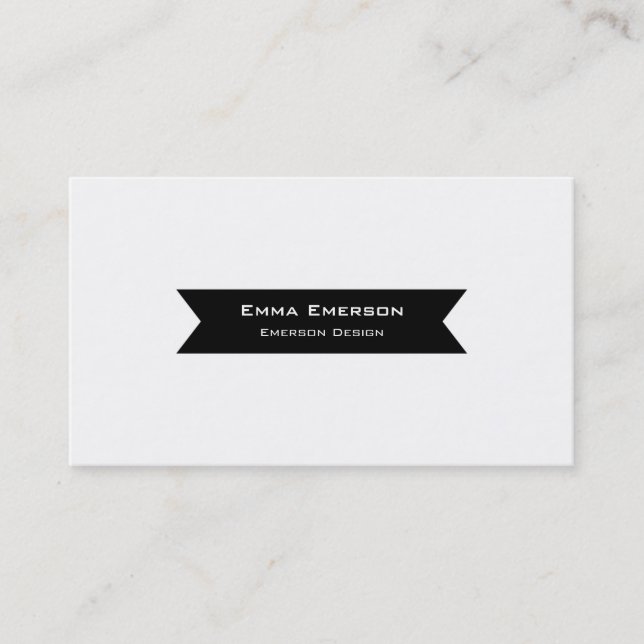 Black Ribbon Business Card (Front)