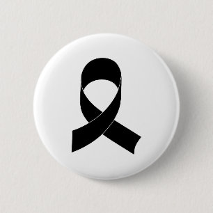 Black Ribbon Drawing 2 Inch Round Button