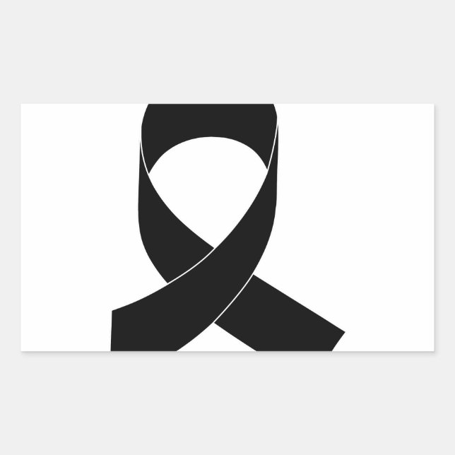 Black Ribbon Drawing Sticker (Front)