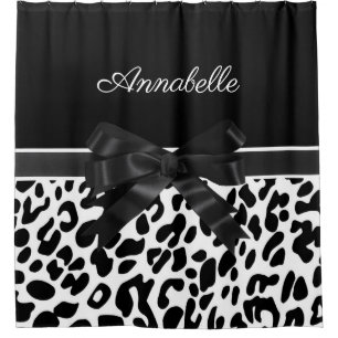 Black Ribbon Leopard Print