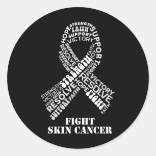 Black Ribbon Melanoma Month Products Skin Cancer A Classic Round Sticker