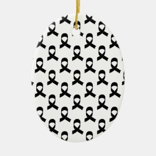 Black Ribbon Pattern Ceramic Ornament