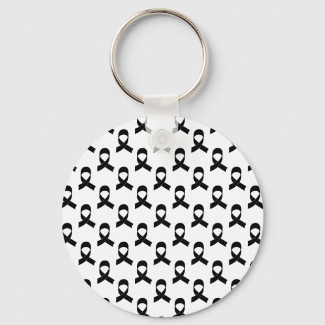 Black Ribbon Pattern Keychain (Front)