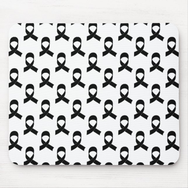 Black Ribbon Pattern Mouse Pad (Front)