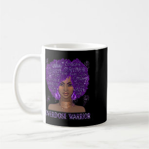 Black Ribbon Purple Overdose Warrior Awareness Gif Coffee Mug