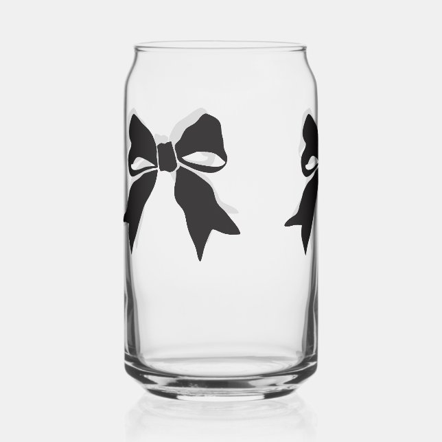Black ribbons can glass (Front)