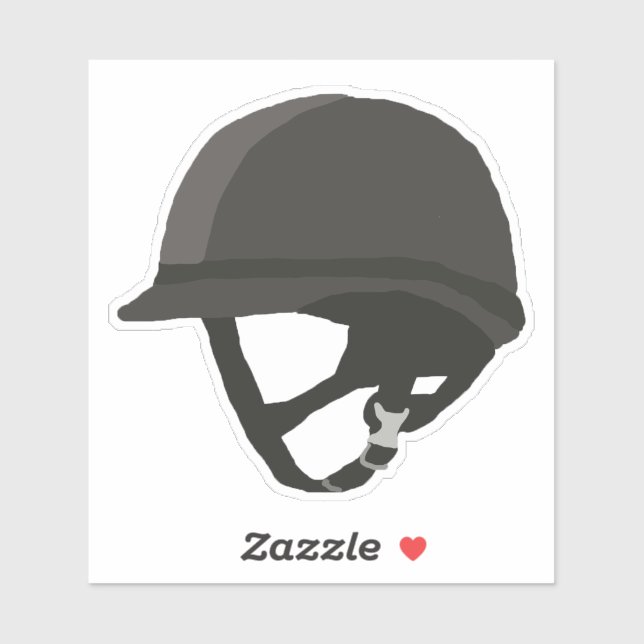 Black Riding Helmet Sticker (Sheet)