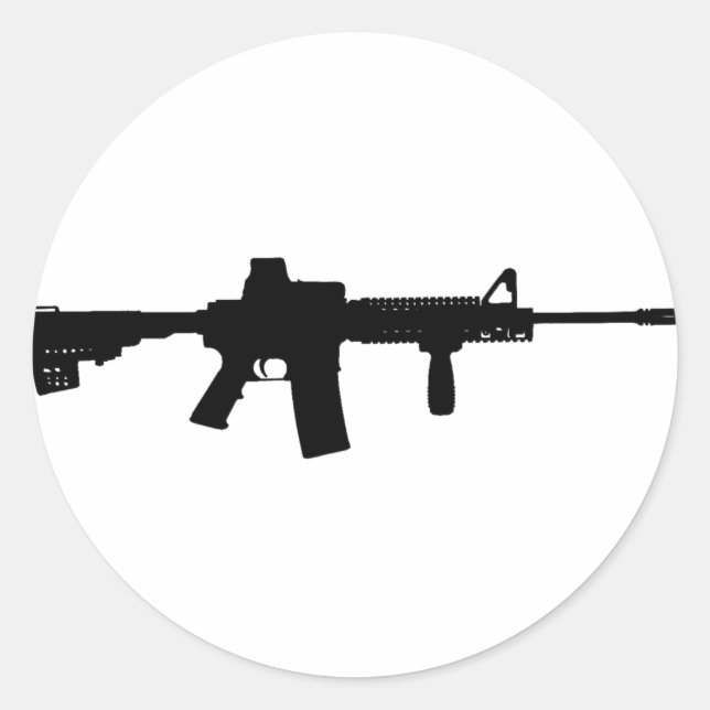 Black Rifle AR-15 from Phil's Art Online Classic Round Sticker (Front)