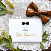 Black Ring Bearer Vintage Bow Wedding Proposal