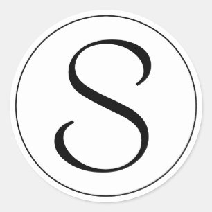 Black Ring Bernhard Tango Monogram Classic Round Sticker