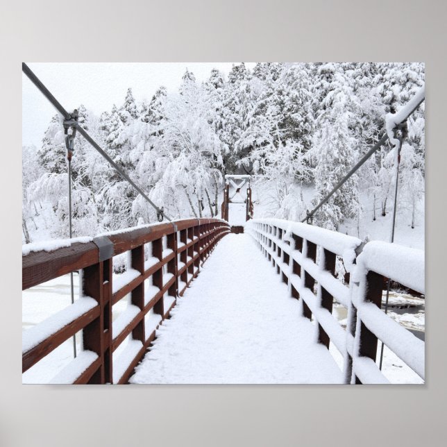 Black River Harbor Suspension Bridge, Michigan Poster (Front)