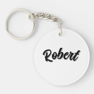 Black Robert Name With Drop Shadow, Keychain